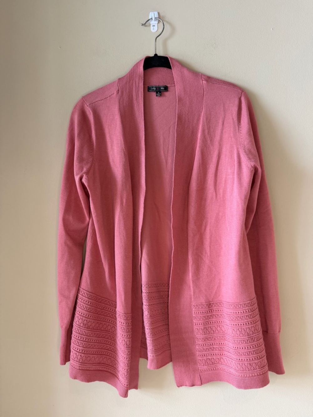 Liz Claiborne Pink Open-Front Knit Cardigan